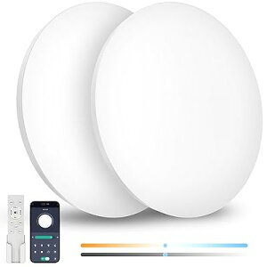 LED シーリングライト 6畳 28W 3600lm 2個セット 調光調色 リモコン操作 スマホAPP操作 天井照明器具 電気 蛍光灯 洋室 和室 リビング/キッチン/寝室/洗面所 適用 白枠2個セット