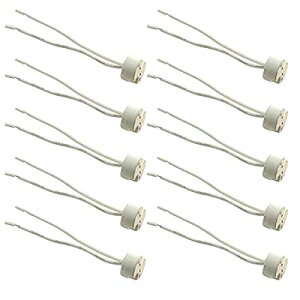 10�� MR16 MR11 G5.3 GU5.3 LED�����v �Z���~�b�N�z���_�[�R�l�N�^�\,GU5.3 �d�� �\�P�b�g - 12V LED���C�g �x�[�X�\�P�b�g �P�[�u���t�� (10)