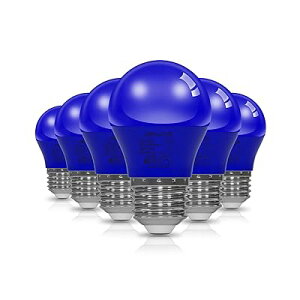 ブルー LED電球 カラー電球 E26口金 40W相当 5W 450lm 220度広配光 高演色 装飾電球 密閉器具対応 調光不可 小型電球 PSE認証 6個入