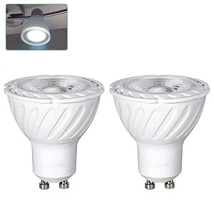 GU10 Led電球、GU10口金、5.5W Led電球、50-60Wハロゲン当量、昼光色6000K、省エネ、非調光対応、550lm、100V-130V、軌道、埋め込み照明用。2個入り