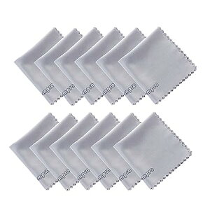 メガネ拭き クリーニングクロス マイクロファイバー 超極細繊維 メガネ/カメラレンズ/液晶画面/楽器/スマホ対応 12 x 12cm 12枚セット 個装 グレー
