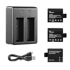 ANVJ obe[, 3×1050mAh [dANVJ obe[Lbg USBfA[d AKASO/Surfola/WOLFANG/Apexcam/Muson/GOOKAM/XTU/APEMAN/DBPOWER/NEXG