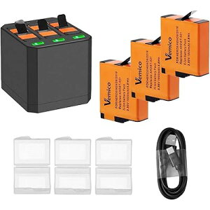 Hero 7obe[ }[dZbg 3*1500mAheʓdr Hero 5/6/7ubNp 3Zbgq[[7 \obe[ Hero 7`[W[ [d\ Type-C USB [{bNX Ή (Hero 7/5/