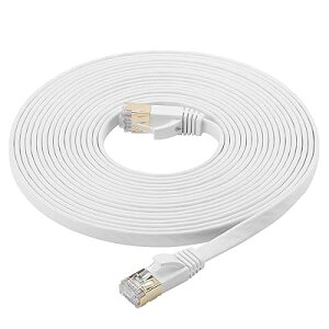 Cat7 LAN�P�[�u�� 10M �C�[�T�l�b�g�P�[�u�� �J�e�S���[7���� �t���b�g�P�[�u�� ���� STP �ܐ܂�h�~ RJ45�R�l�N�^ �M�K�r�b�g10Gbps/600MHz �����b�L�R�l�N�^ 10M �� �Ɩ��p ���O�p �ƒ�p �����P�[�u