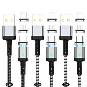 }Olbg[dP[u USB Type-c }OlbgP[uy0.5M+1.2M+2M/3{Zbgz3A}[d&f[^ʐM  C ho E For AndroidMicro USB & USB Type-C RlN^For iOS