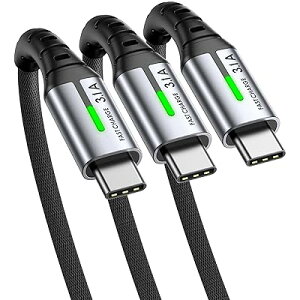 USB C P[u (3{Zbg 0.5m+2m+2m) USB-A & USB-C QC Ή 3.1A }[d ϋv f[^] ϋviC҂ ^CvC [dP[u iPhone 16 15 Pro Max Plus MacB