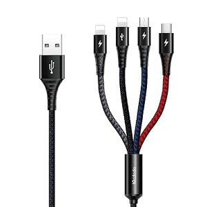 4in1 [dP[u 2.4A}[d 3ޒ[q (CgjO*2EUSB-CEMicro USBjf[^](iOŜ) i-PhoneP[u Type-CP[u Micro USBP[u A~O ϋviC҂