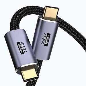 USB-C & USB-C �P�[�u�� 1.5m USB 3.2 Gen 2x2 (20Gbps) �����f�[�^�]���f�[�^�]���E�[�d�P�[�u�� �y8K 60Hz �f���o�� �z�y�ő�20V/5A/100W �����[�d�z �yPD/QC�[�d�Ή��z���ϋv���i�C����