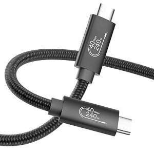 Thunderbolt 4 Ή USB4 P[u 0.5m [USB-IFF / 240W 48V/5A}[d / 40Gbpsf[^] / 8K@60Hzfo / USB 3.2/3.1/3.0/2.0 ] T_[{g 4