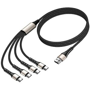 }` USB C P[u }[d [1.2M/2pbN] QC 3.0(3A) USB C Xvb^[P[u 4 in 1 [dR[h 4̃^CvC|[gt iPhone 16 15 Pro/iPad Air/Pro/Samsung G