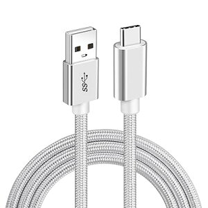 USB Type C ケーブル (1m, シルバー) USB-A to USB-C 10Gbps高速データ転送 USB3.1 Gen2 ケーブル 60W/3A急速充電 タイプc 充電ケーブルスマートフォン、タブレット、ノートパソコンのタイプc機種に対