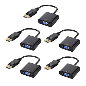 Displayport IX  VGA X ϊA_v^ (DP to VGA) ő𑜓x 1920×1080T|[g bLRlN^[ PC j^ vWFN^[ DVD HDTV j^[p Ήi5j
