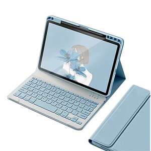 iPad 10 キーボードケース ペンシル収納可能 2022新型 iPad 第10世代 キーボード カバー マグネット 分離式 アイパッド10 カラーキーボード 取り外し可能 女性向け かわいい (ブルー)