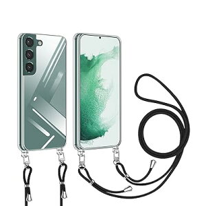 Galaxy S22 用 ケース クリア ショルダー Galaxy s22 用 スマホケース SC-51C SCG13 ケース ギャラクシーS22 カバー 肩掛け 斜めかけ 縄掛けケース 透明 PC+ TPU ストラップ付き 携帯ケース 薄型 軽量