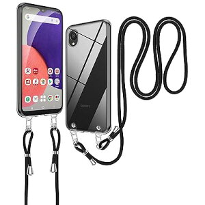 Galaxy A22 5G ケース クリア ショルダー Galaxy a22 スマホケース SC-56B ケース 肩掛け 斜めかけ 縄掛け ケース ストラップ付き スマホケース 透明 TPU 耐衝撃 薄型 軽量 ギャラクシーA22 5G スマホ シ