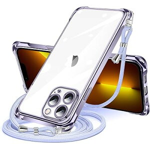 iPhone 12 Pro 用 ケース クリア ショルダー iphone12pro 用 スマホケース アイフォン12Pro カバー 肩掛け 斜めかけ 縄掛けケース 透明 TPU 薄型 軽量 耐衝撃 紐付き 斜めがけ 織りストラップ付き ネッ