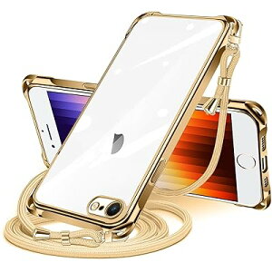 iPhone SE 第3/2世代 7 8 用 ケース クリア ショルダー iphonese 7 8 用 スマホケース アイフォン7 8 se2 se3 カバー 肩掛け 斜めかけ 縄掛けケース 透明 TPU 薄型 軽量 耐衝撃 紐付き 斜めがけ 織りス