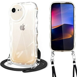 iPhone SE3 ケース クリア iPhone se2 ケース ショルダー 軽量 耐衝撃 カバー iPhone8 ケース iPhone7 ケース ショルダー スマホケース 肩掛け 斜めかけ 縄掛けケース 波状のエッジデザイン カバー 創意