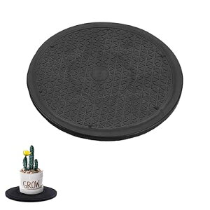 回転盤 直径25cm プロジェクター テレビ パソコン モニタ 電話機 回転台 360度回転 丸型 薄型 ブラック (直径25cm)