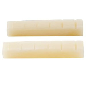 Pro 42.95mm 弦溝加工済み無漂白牛骨ナット ボーンナット6弦Ibanez PRSエレキギター/アコースティックギター用、アイボリー(2個セット)