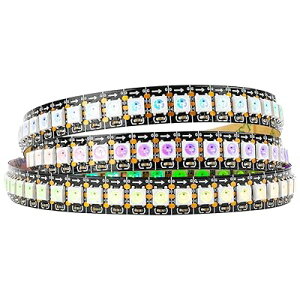 WS2812B LED�e�[�v���C�g 5050 SMD RGBIC �ʂɃA�h���X�w��\ �ؒf�\ �v���O�����\ DC5V �h���[���t���J���[ �����F �l�I�s�N�Z�� 1m 144LEDs/m ��PCB IP30 ��h�� LED�X�g�����O���C�g �C��