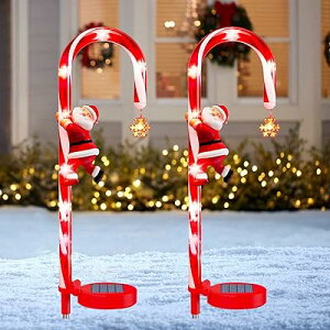 クリスマス 飾り イルミネーション 屋外 ソーラー ライト キャンディーケーン型 防水 埋め込み 明るい 自動点灯 消灯 省エネ 照明飾り おしゃれ led ガーデンライト クリスマス オーナメント