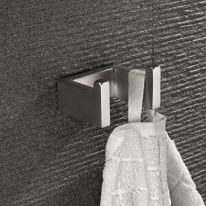 SUS304ステンレススチールバスルームタオルフックハンガーブラシ仕上げ壁マウントコートフックローブフックハンガートイレとバスルーム用 ブラシ