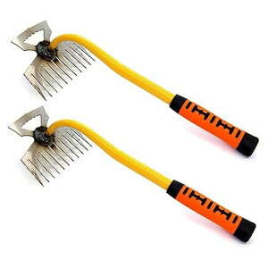 草取り道具 11本爪 雑草取り 器具 雑草抜き 根こそぎ 頑丈 草刈り道具 柄付 使いやすい 雑草ブラシ 幅広く 園芸用品 草むしり 便利グッズ 根っこ コケなどに適用 1個