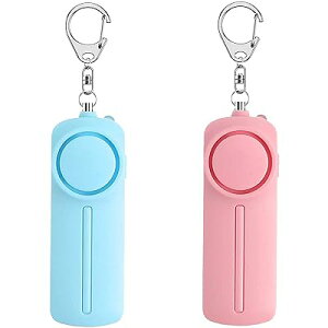 防犯ブザー【2個入り ピンク+ブルー 】防犯アラーム 130dB 大音量 LEDライト付き 防水 防犯ベル 小学生 男の子 女の子 子供 女性 シンプル 防犯 ブザー/ 防犯グッズ ランドセルに付ける