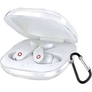 for Beats Fit Pro ケース 2023 Beats Fit Pro用カバー 落下防止 耐衝撃 保護 紛失防止 装着充電可能 充電便利 LEDライト可視 (クリア)
