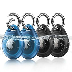 【4個入り】 AirTag ケース アップル エアタグ用 環境に優しい素材TPU製 防水性 耐摩耗性 耐油性 難燃性 耐衝撃 Airtag キーホルダー スマホ/カバン/キー/荷物/財布/バッグに掛ける AirTag対応 保護