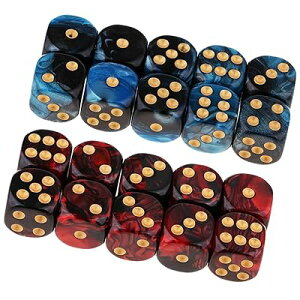 20 ʑ̃_CX D6TCR 6ʃ_CX16mm Dungeons and Dragons DND TRPG MTG_CX Ȃǃe[uQ[p (u[ ubN+bhubN)