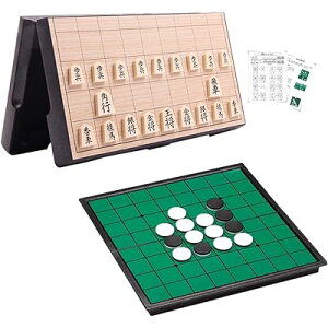 将棋盤セット リバーシ 将棋 磁石 【説明書付き】 ボードゲーム旅行 初心者向け マグネット式 棋盤 おせろ 折りたたみ収納付きチェッカーボード 子供向け コンパクト