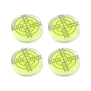 ミニ 水平器 丸型 水準器 傾斜 測定 レベラー 水平校正用 測定精度が高い 透明 小型 目盛り付き グリーン 4個入