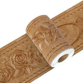 トリムボーダー マスキングテープ 壁紙シール インテリアシール ゴールド はがせる 浮彫 凹凸 牡丹 リメイクシート キッチンシール 北欧 防水 ウォールステッカー 花 3d 大きい 立体 トイレ 洗面所 リビング 玄関 【金色 幅10cm×長5m】