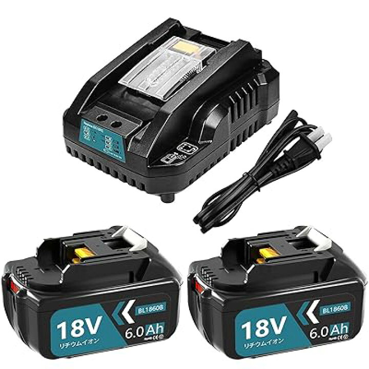 楽天市場】互換 マキタ 18v バッテリー BL1860B 6000mAh大容量 2個 