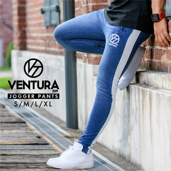 楽天市場 ジョガーパンツ デニム ラインパンツ Ventura 529 メンズ スウェット サイドライン スウェットパンツ スキニー ジョガー パンツ 大きいサイズ スポーツ ウエア ウェア 黒 ブラック カモ柄 カモフラージュ ネイビー 紺 グレー スリム ダンス 細身 トレーニング