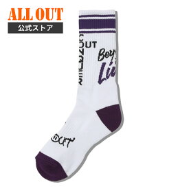 【4/20限定★クーポンで10％OFF】≪公式≫ALL OUT SOCKS CONQUER メンズ 靴下オールアウト スプレー トレーニング ジム フィットネス おしゃれ パープル オレンジ 長め フリーサイズ A2240027