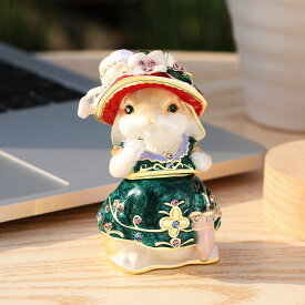 【正規品】 ジュエリーボックス うさぎ婦人 絵本から飛び出したみたいにかわいい垂れ耳ウサギの置物 卒業 入学 可愛い クリスマス 新生活 ギフト 母の日 PICALS ピカルス