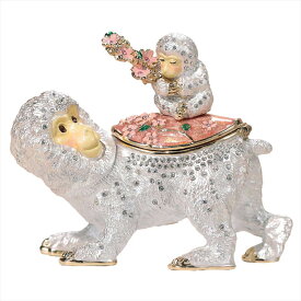 【正規品】 ジュエリーボックス 親子申 猿 サル 親子猿 桜 サクラ 干支 十二支 縁起もの 開運グッズ 置物 卒業 入学 可愛い クリスマス 新生活 ギフト 母の日 PICALS ピカルス