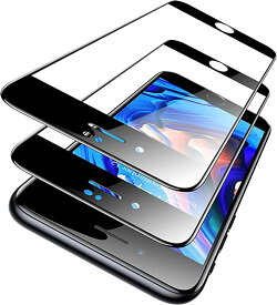 「米軍規格・2024革新」TORRAS iPhone SE3・SE2 ガラスフィルム iPhone 8・7 ガラスフィルム 縁が浮かない 9H越え 全面保護 耐衝撃 2枚セット アイフォン SE 第3世代・ SE 第2世代 用フィルム ブラック