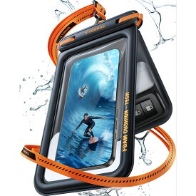 TORRAS スマホ 防水ケース iPhone 【小物入れポケット付き】 IP68 浮く 設計 完全防水 お風呂 海 プール 温泉対応 7インチ 高透過率画面 顔認証 両手解放 ストラップ付き 防水携帯ケース 雪遊び スキー 登山 釣り用 ブラック ホワイト