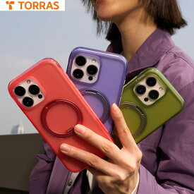 P10倍+5%OFF！【楽天限定！各カラーは10個限定です!】TORRAS iPhone 16 Pro ケース 360度 回転スタンド スタンドケース リング マグネット搭載 MagSafe対応 ワイヤレス充電対応 手触り 米軍規格 耐衝撃 Ostand O3 Air