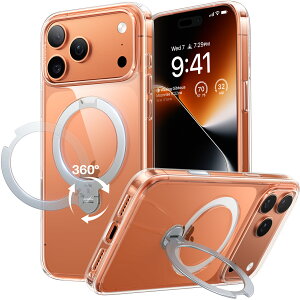 TORRAS iPhone 17 Pro ケース【ゼンマイ式360度回転】iPhone 17 ケース iPhone 17ProMax ケース iPhone 17Air ケース iPhone16Proケース iPhone16Promaxケース リング付き IPHONEケース 360度回転 スタンド magsafe「Ostand Q3 S