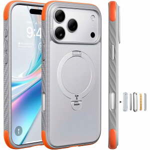 TORRAS iPhone 17 Pro / iPhone 17 Pro Max �p �P�[�X�y����ɂ����Ǝ��O���b�v�E�ČRMIL�K�i�zOstand Q3 RUGG MagSafe�Ή� �����O �X�^���h 360°��] �c�����Ή� N52�}�O�l�b�g���� 3�{�ϏՌ� 3.66m���������N���A