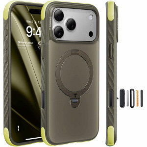 TORRAS iPhone 17 Pro / iPhone 17 Pro Max �p �P�[�X�y����ɂ����Ǝ��O���b�v�E�ČRMIL�K�i�zOstand Q3 RUGG MagSafe�Ή� �����O �X�^���h 360°��] �c�����Ή� N52�}�O�l�b�g���� 3�{�ϏՌ� 3.66m���������N���A