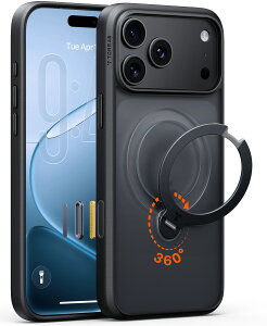 TORRAS iPhone 18 pro �Ή��@�X�^���h�P�[�X�@�u���b�N�@Ostand Q3 Spin