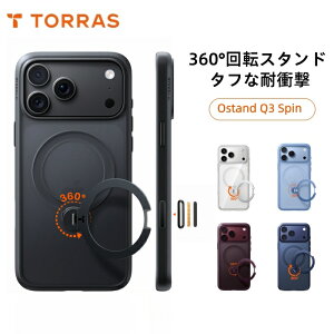 TORRAS iPhone 18 Pro/18 ProMax �P�[�X iPhone17/17e/17 Pro/17 Pro Max/16 Pro Max �Ή� �N���A ������ �y�� ���^�݌v �X�^���h�t�� MagSafe�Ή� �}�O�l�b�g �ϏՌ� �ČR�K�i 360�x��] ���@�\ �o�[�K���f�B �X�}�z�P