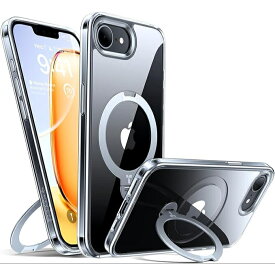 iPhone 16e 用 ケース iPhone 16e 用 カバー 【TORRAS】ゼンマイ式 360度回転 スタンド MagSafe 米軍MIL規格 耐衝撃 クリア UPRO Ostand Spin