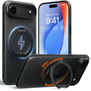 TORRAS 2025 iPhone 6.6 �p 360°��]�X�^���h�P�[�X �ϏՌ� ���΂݂Ȃ� �����Y�ی� ���C�����X�[�d�Ή� 6.6�C���` �~�b�h�i�C�g�i�u���b�N�j